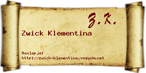 Zwick Klementina névjegykártya